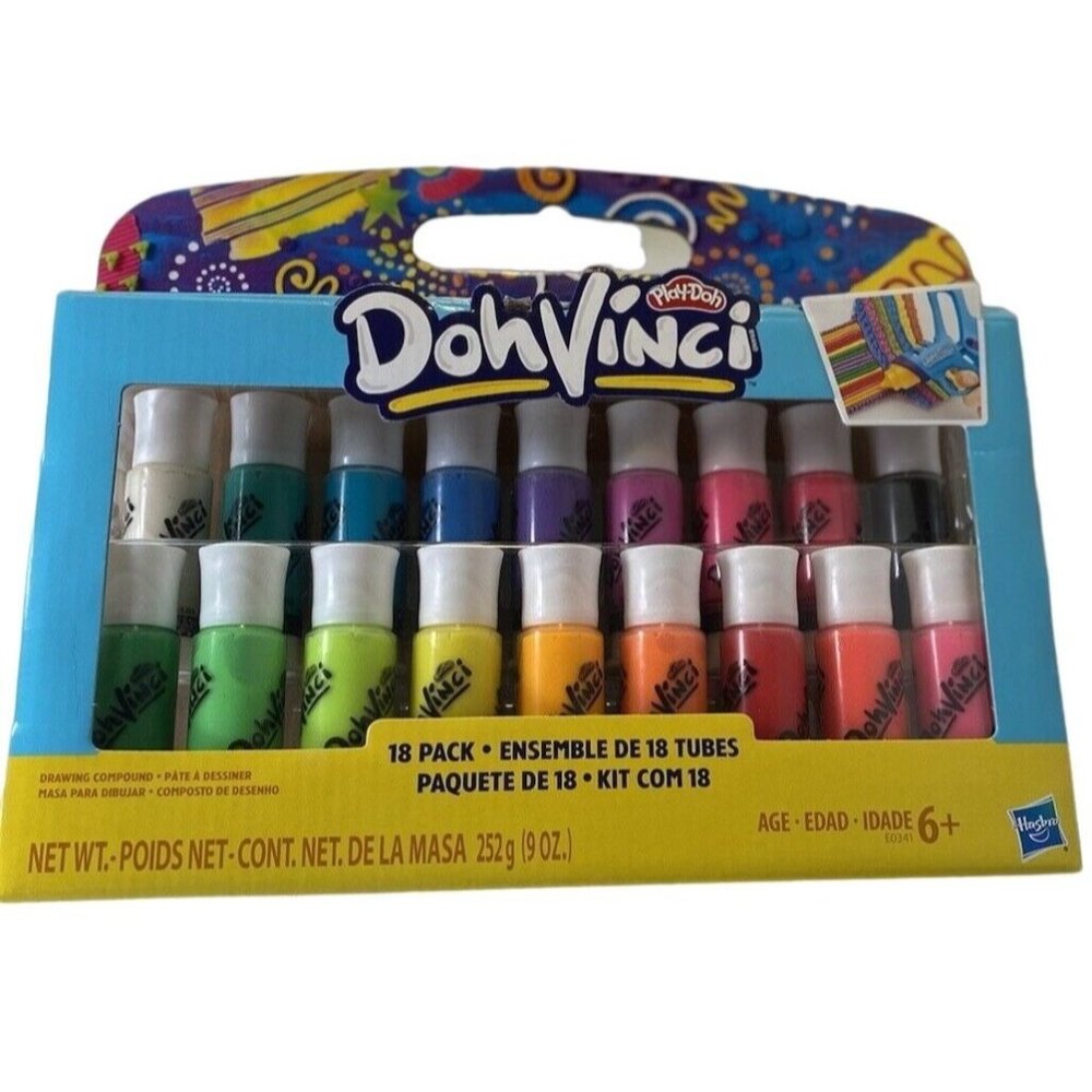 Play-Dod Doh Vinci Refill Set, NWB, Pack of 18, Replacement Drawing Compounds Fo
